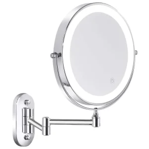 Hot sale Wall Mounted Vanity Bathroom Bath Makeup Mirror with LED Swivel Folding Lighted 1X/5X Magnification Cosmetic Mirror